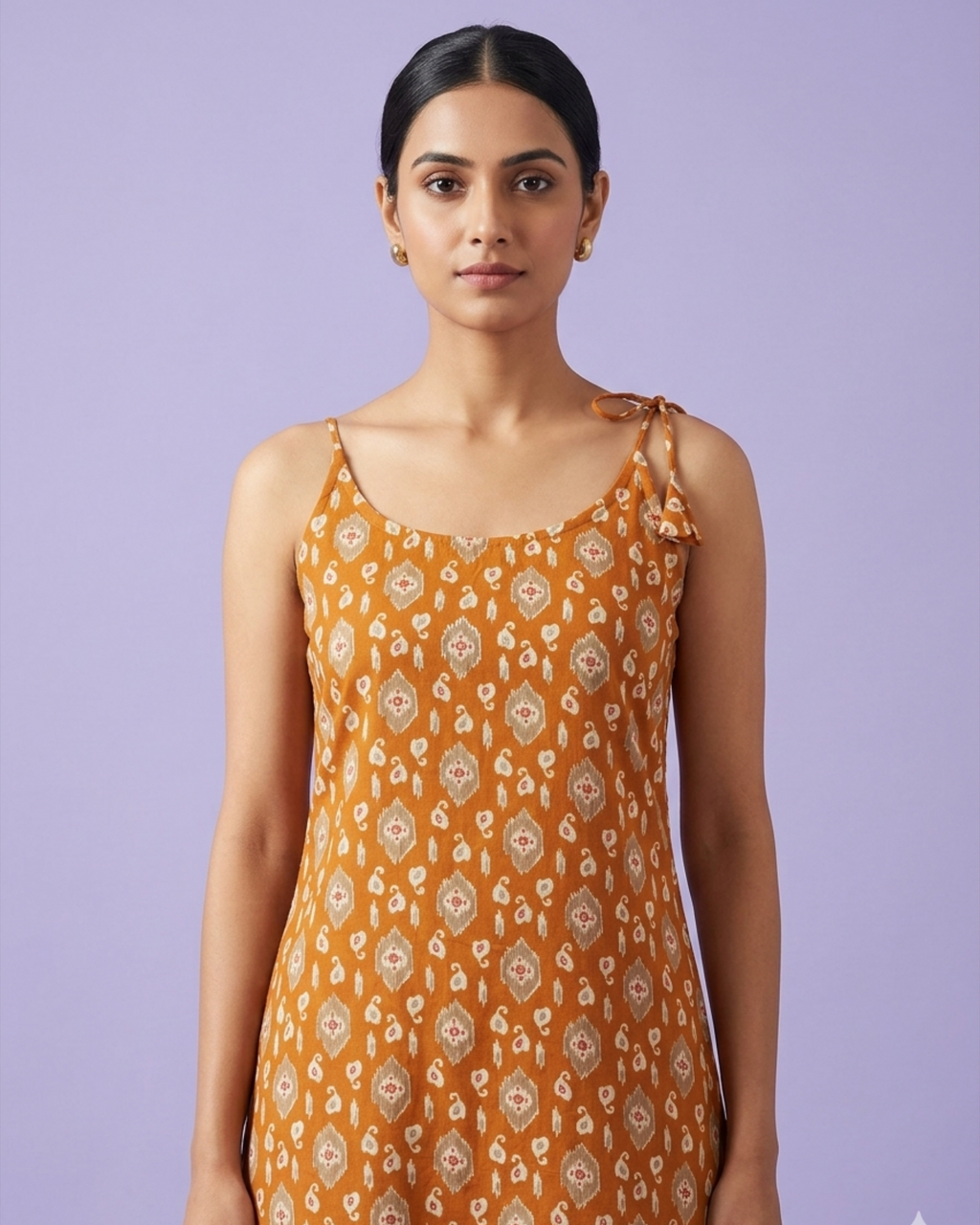 Mustard Printed Short Kurti