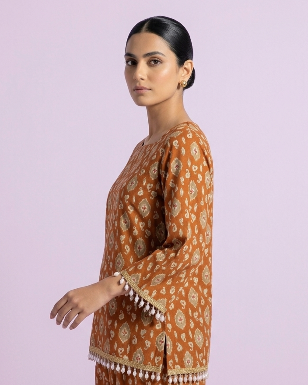 Floral Square-Neck Short Kurti