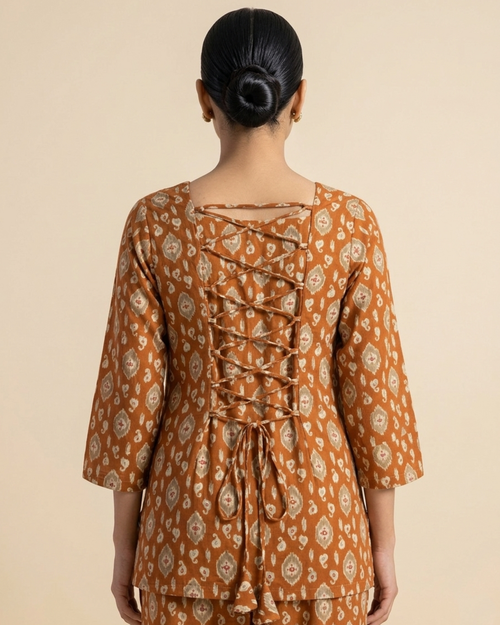 Floral Square-Neck Short Kurti