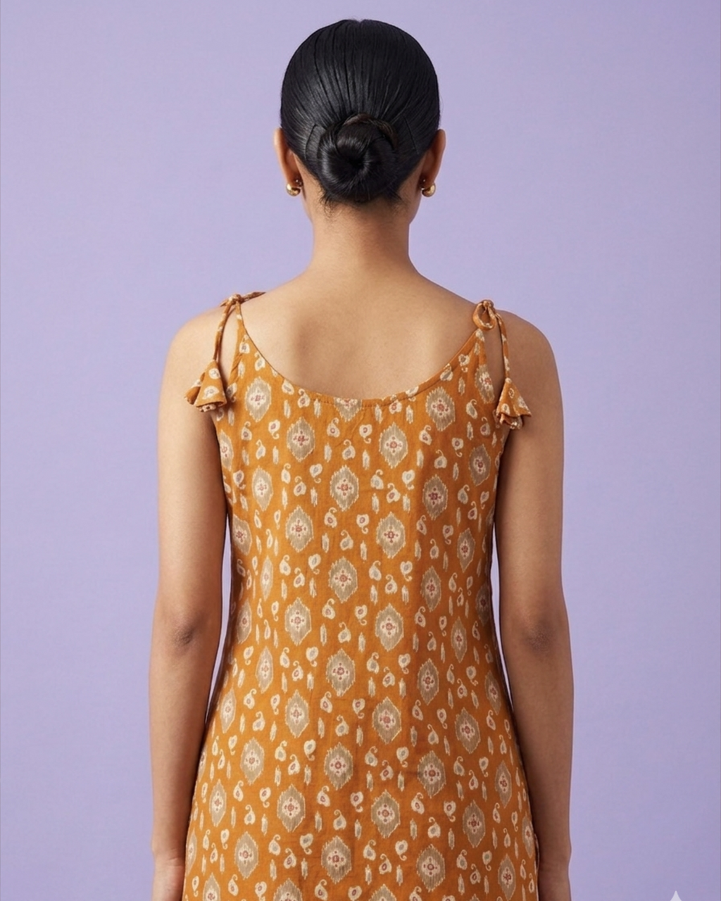 Mustard Printed Short Kurti