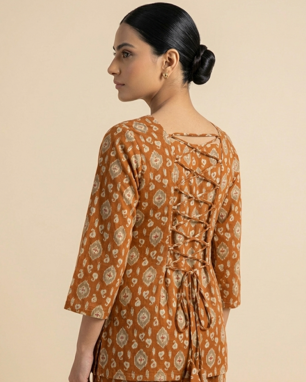 Floral Square-Neck Short Kurti